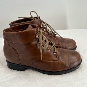 Earth Shoes Brown Leather Ankle Boots 8.5